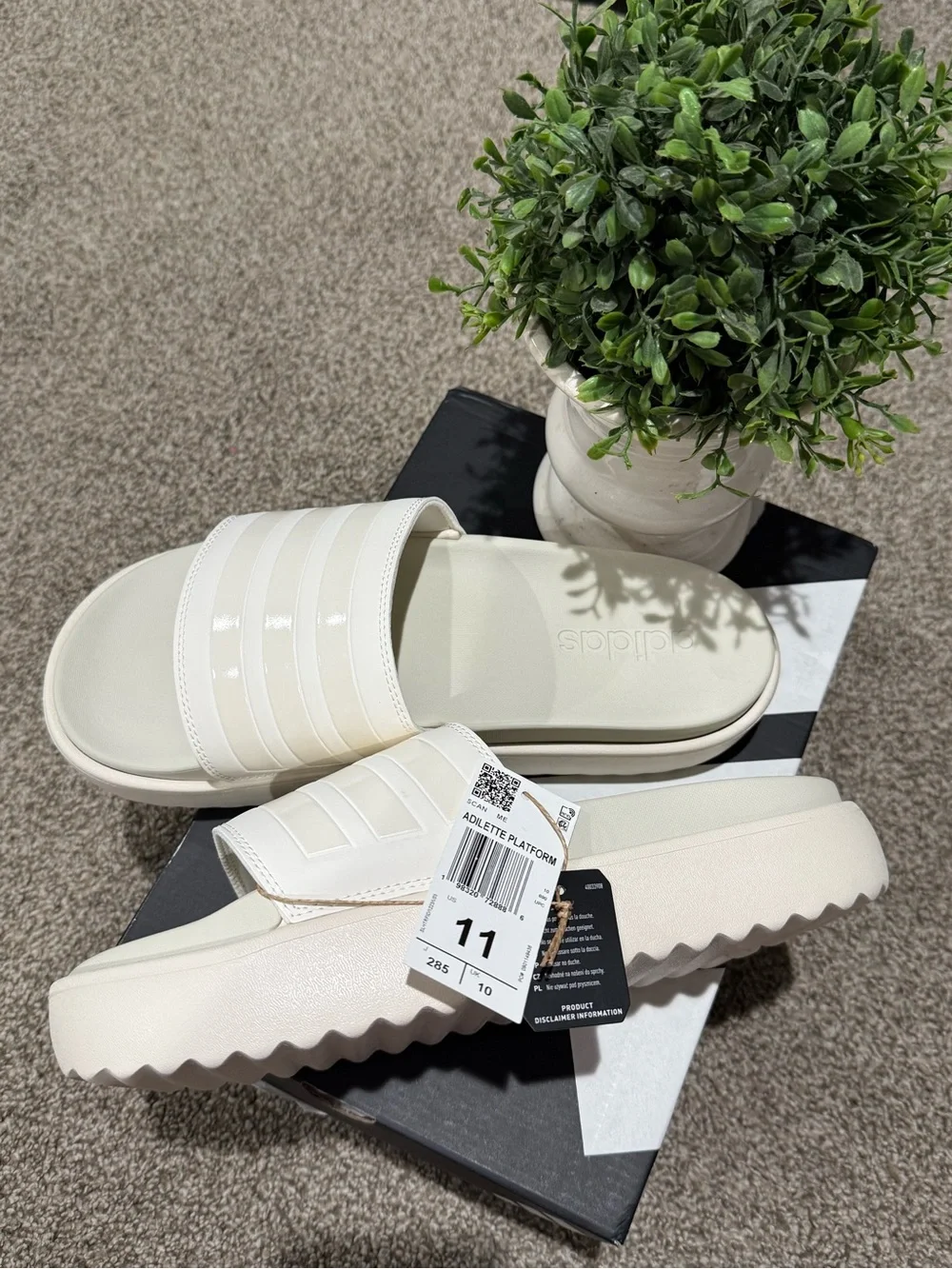 adidas Adilette Platform Slide Sandals in